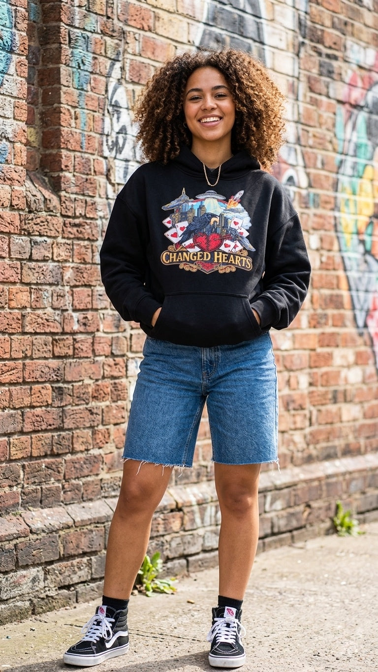 Crow Future Oversize Fleeced Hoodie
