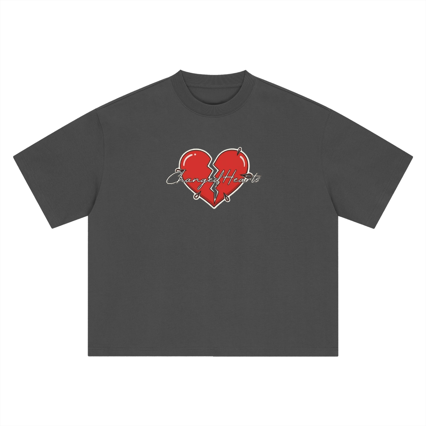 Boxy Oversized Heart Signed T-Shirt