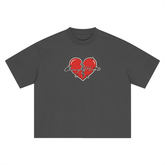 Boxy Oversized Heart Signed T-Shirt