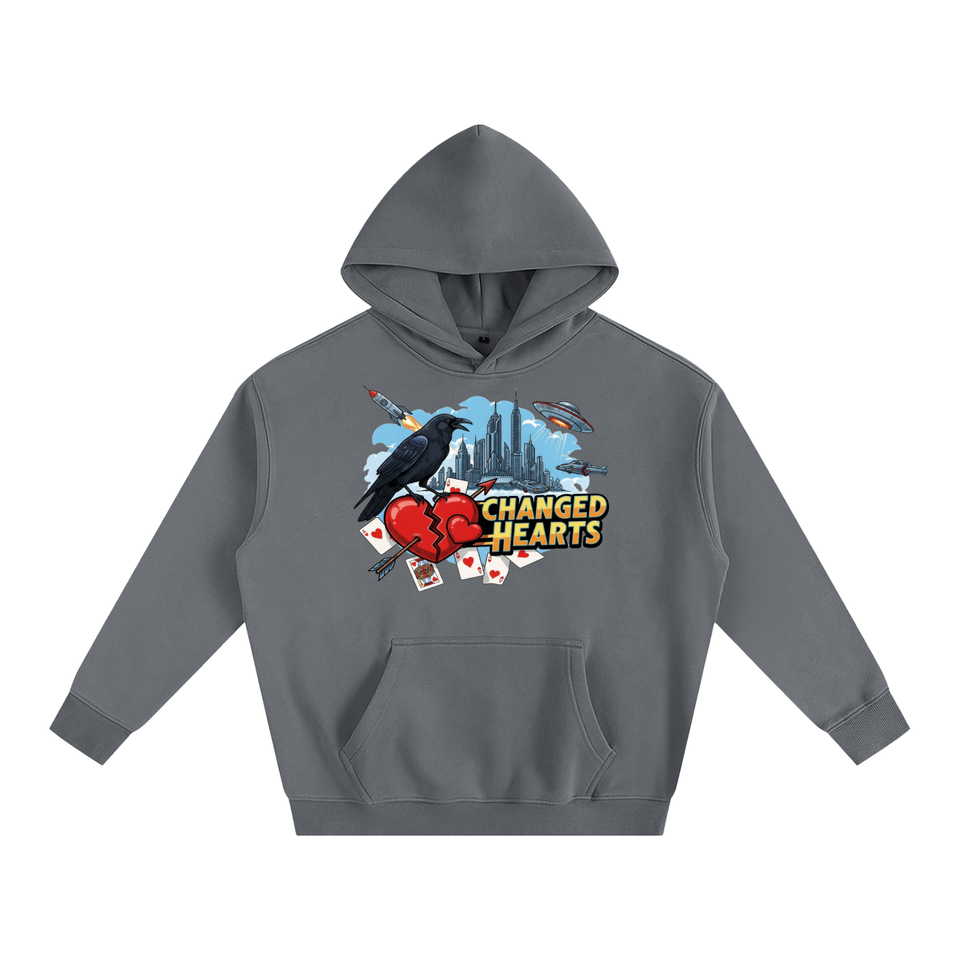 Crow UFO Oversize Fleeced Hoodie