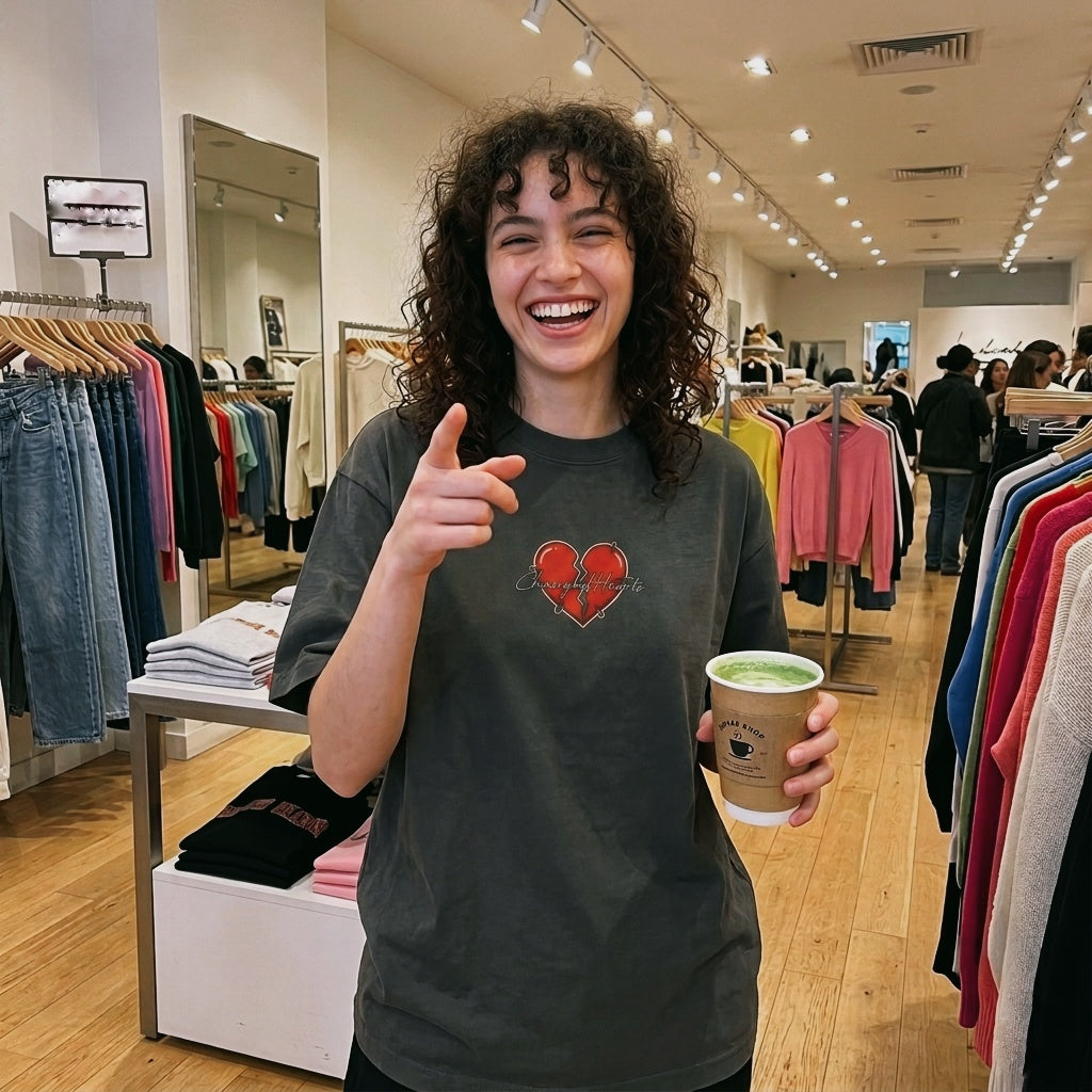 Boxy Oversized Heart Signed T-Shirt