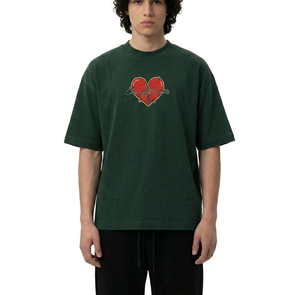 Boxy Oversized Heart Signed T-Shirt